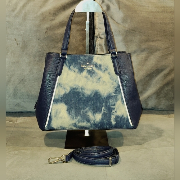 NWOT Kate Spade RARE Denim Tye Dyed Crossbody Tote - Picture 15 of 16